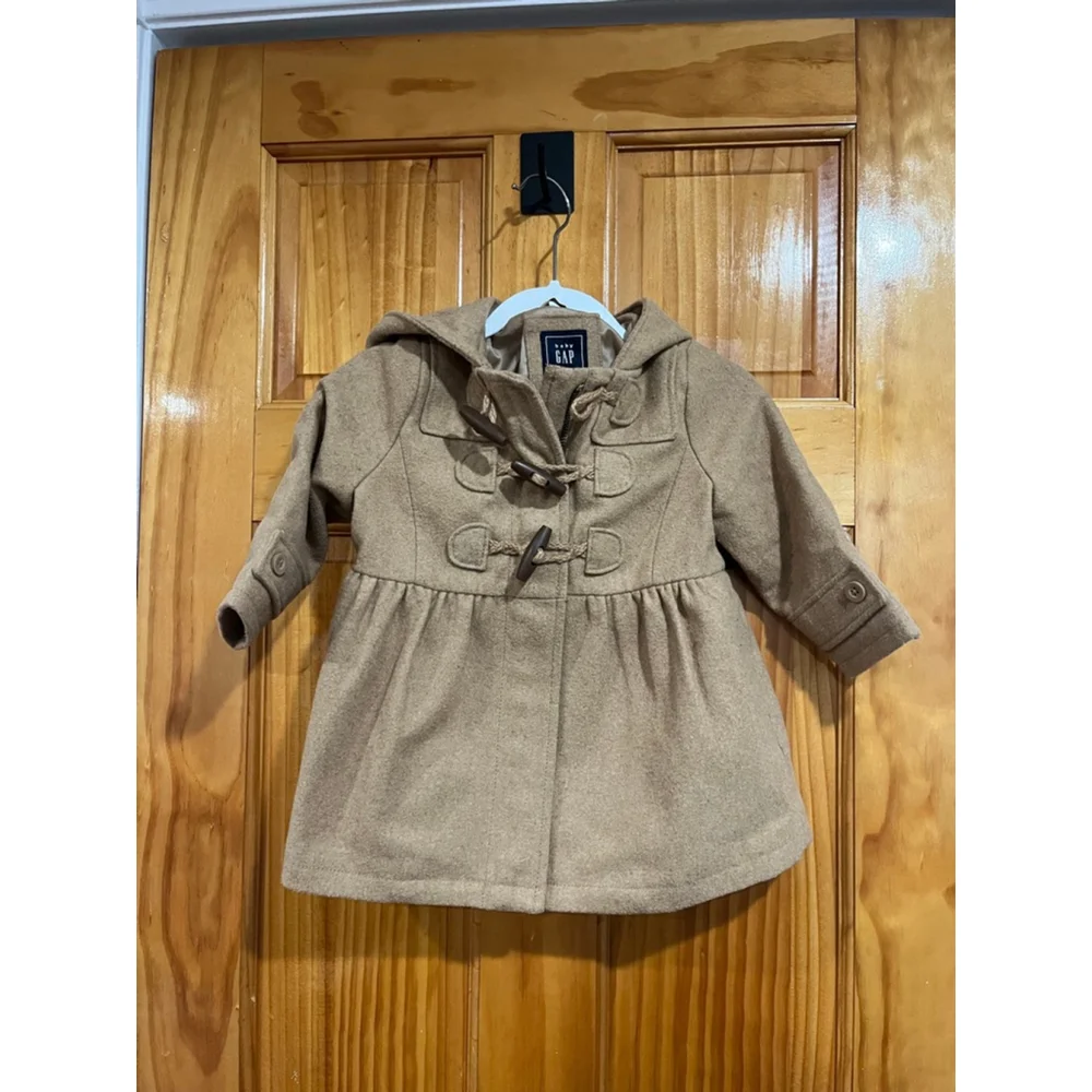 BABY GAP Girls Toggle Classic Hooded Coat Brown Size 18-24 Months